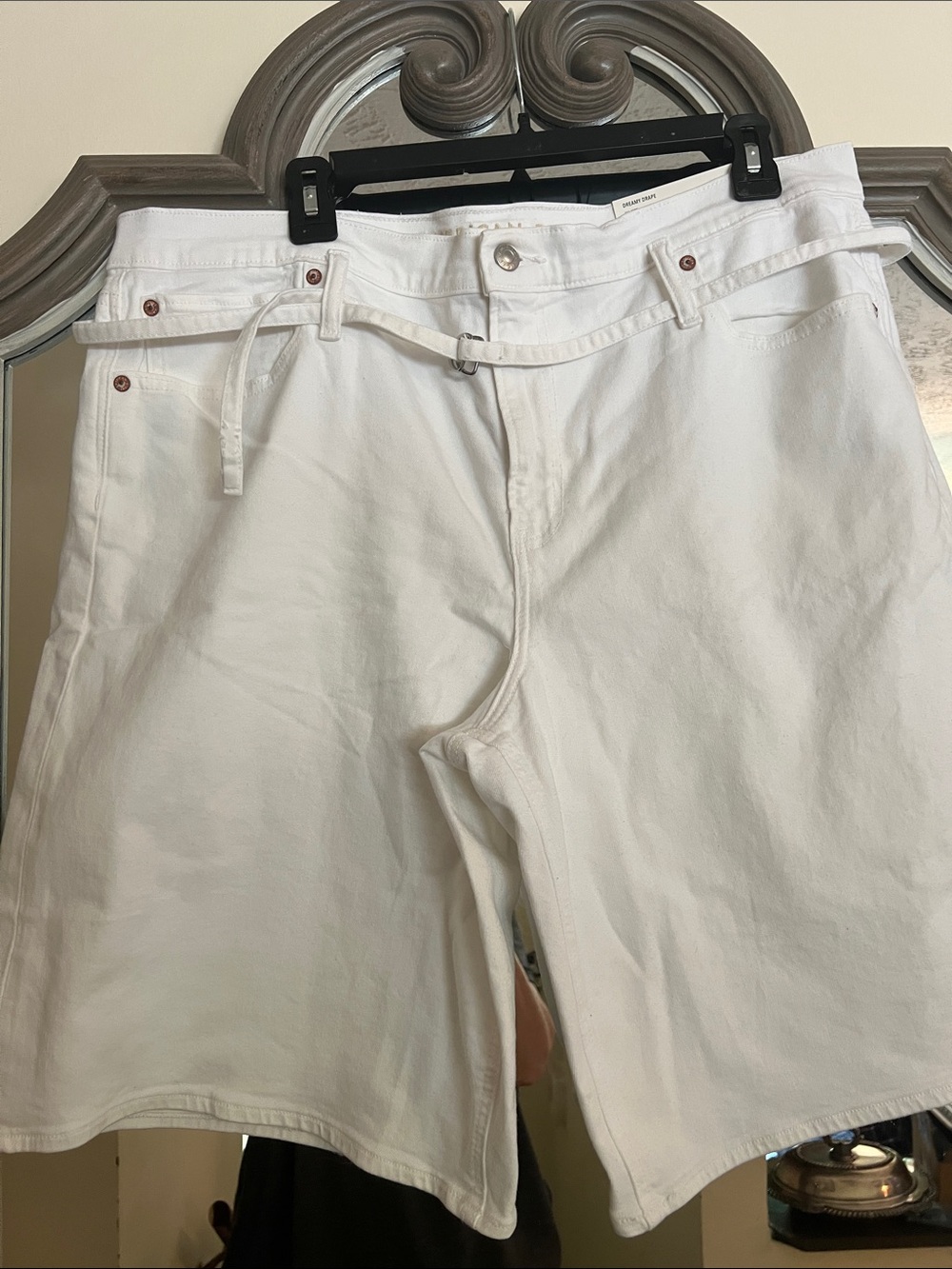 American Eagle Outfitters White Women's Jean Shorts with Waist Tie